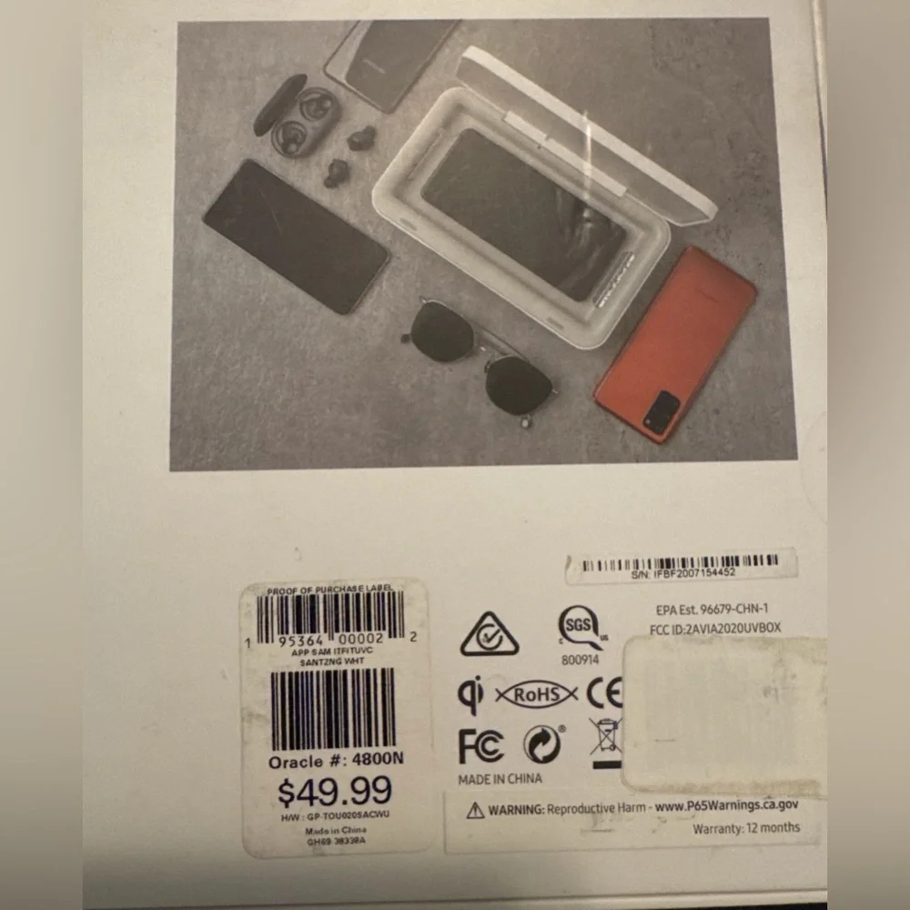 Samsung UV Sanitizer w/ Wireless Charging | Phone, Earbuds, Glasses | New in Box